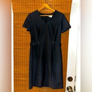 Super cute business dress. Light weight black  denim type material.